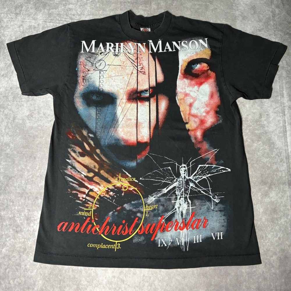 Modern reprint Marilyn Manson Antichrist Superstar AOP Graphic T-Shirt Large